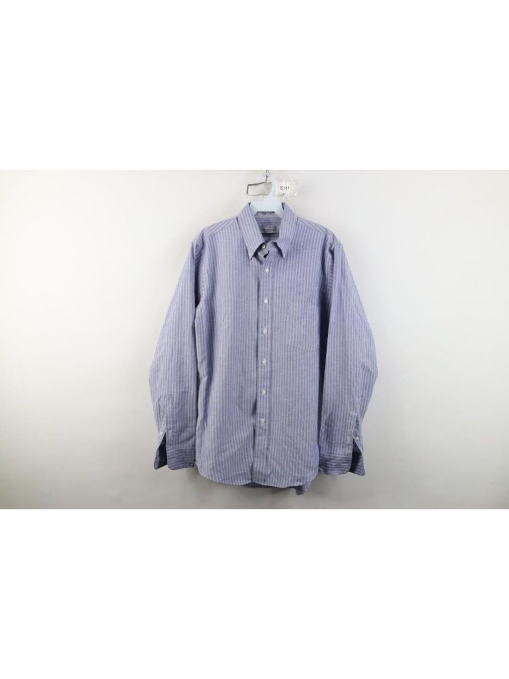 Vtg 90s Streetwear Mens 16 34/35 Single Needle Striped Oxford Button Down Shirt